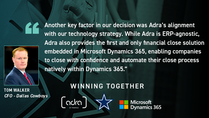 Fast and Accurate Accounting Close Drive Adra® by Trintech and Microsoft Dynamics 365 Integration